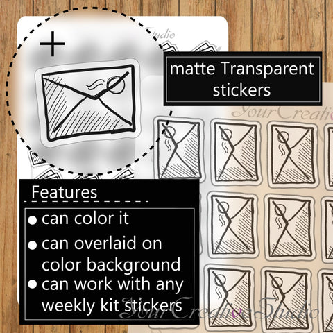 Transparent clear matte mail Stickers - YourCreativeStudio