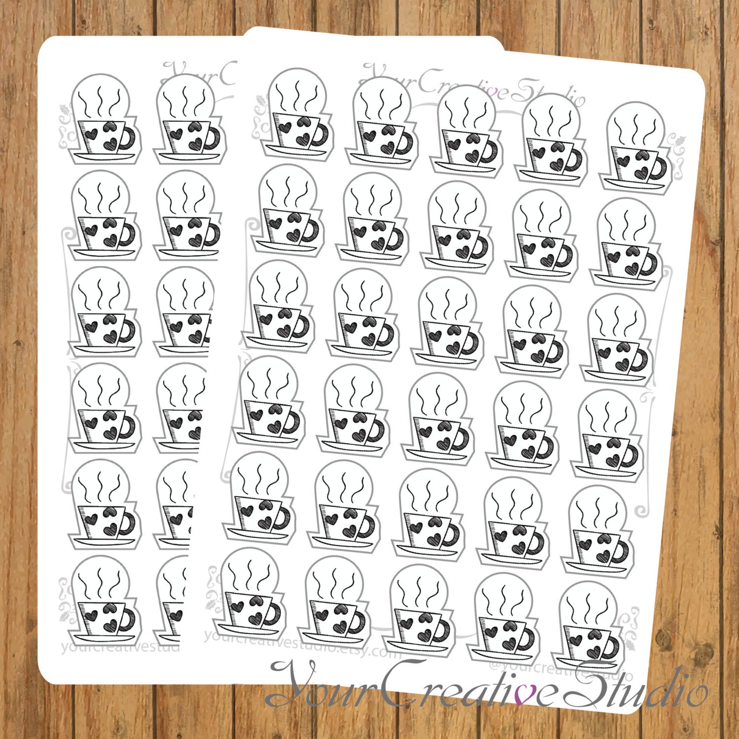 Transparent clear matte tea Stickers - YourCreativeStudio