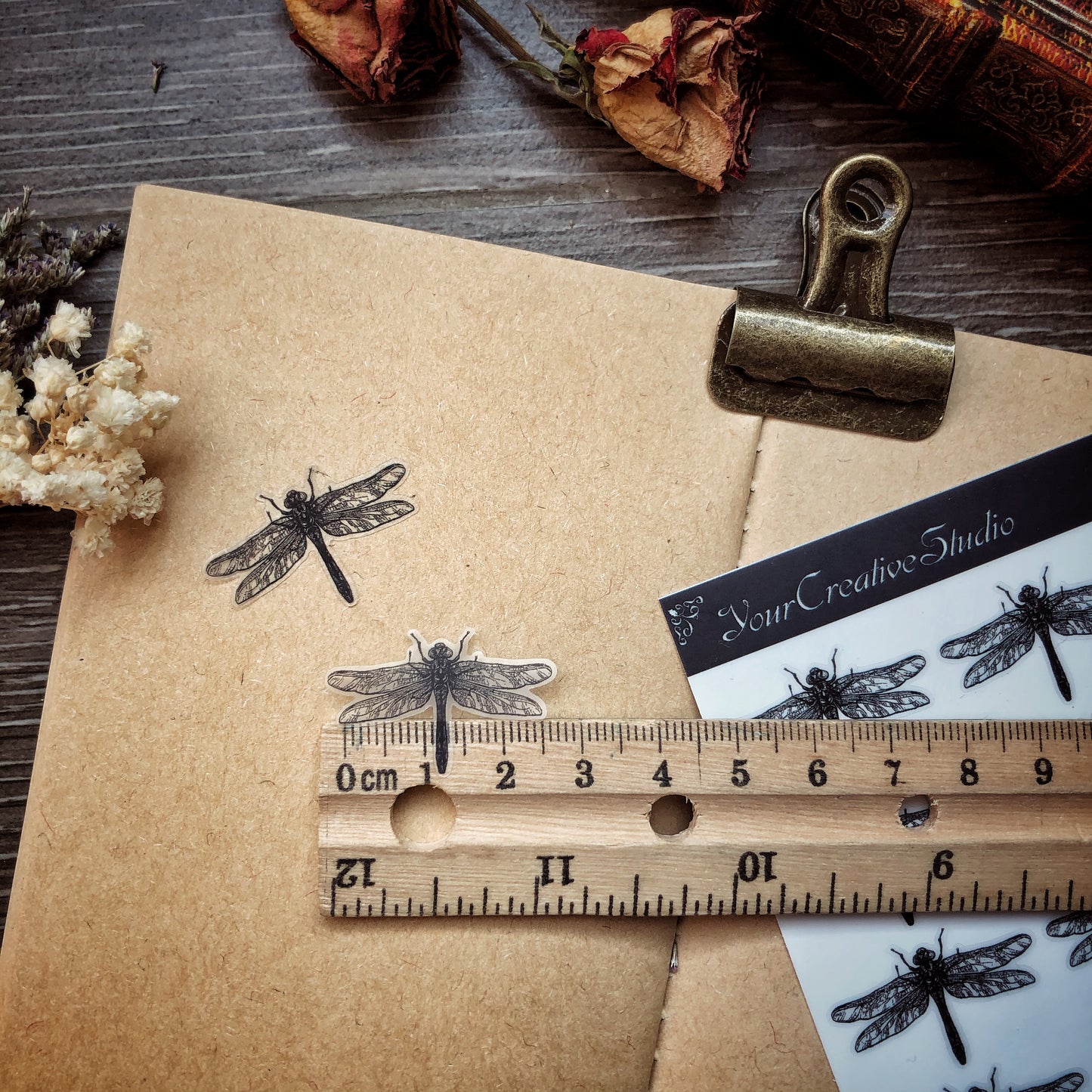 Transparent clear matte Dragonfly Stickers BT 0025