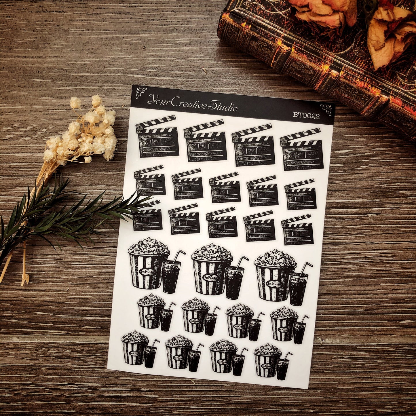Transparent clear matte Movie Stickers BT 0022