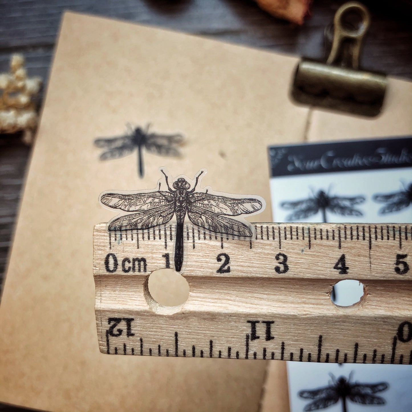 Transparent clear matte Dragonfly Stickers BT 0025