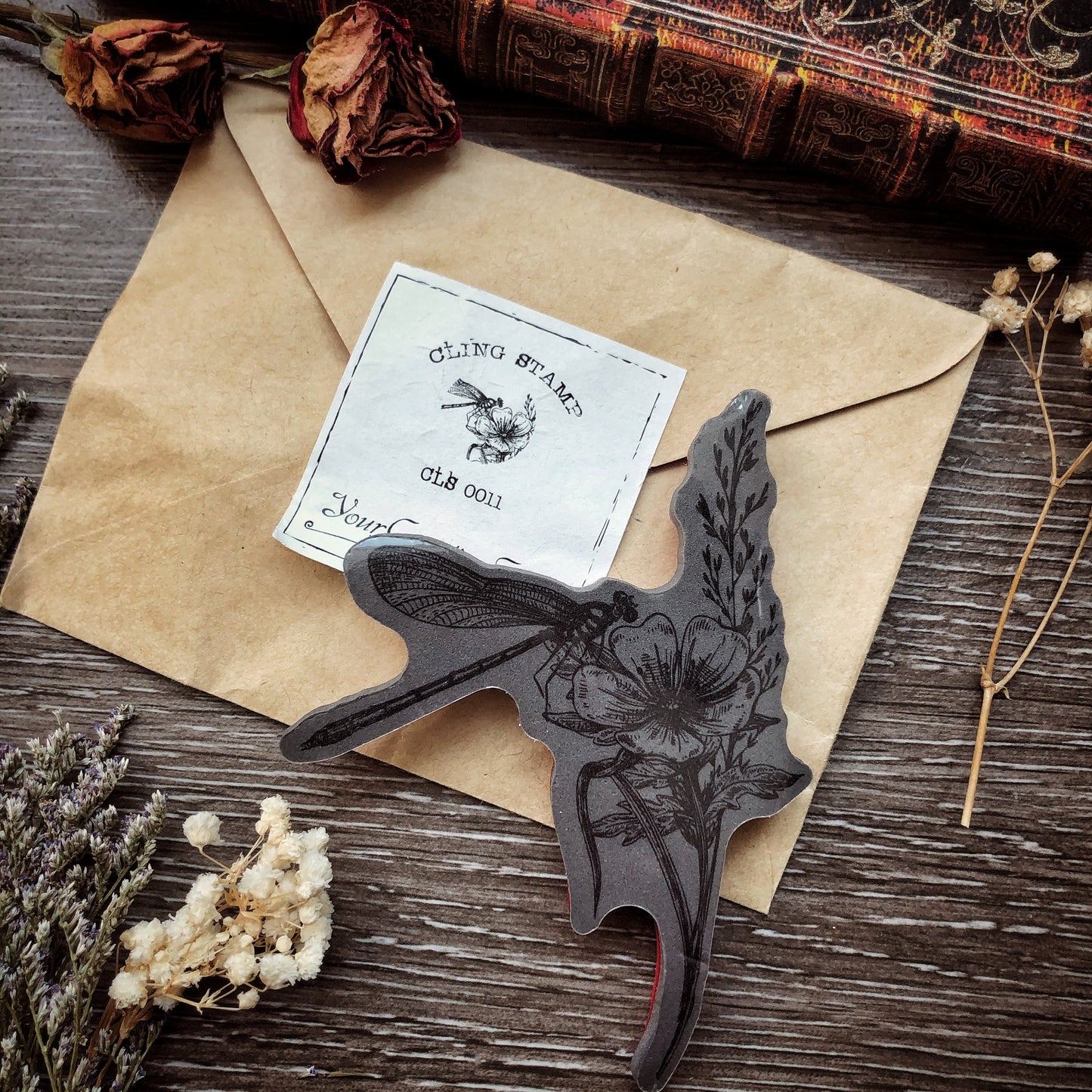 Your Creative Studio Cling Stamp Dragonfly on Flower CLS 0011