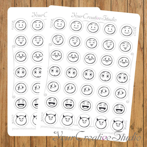 Transparent clear matte emoji Stickers - YourCreativeStudio