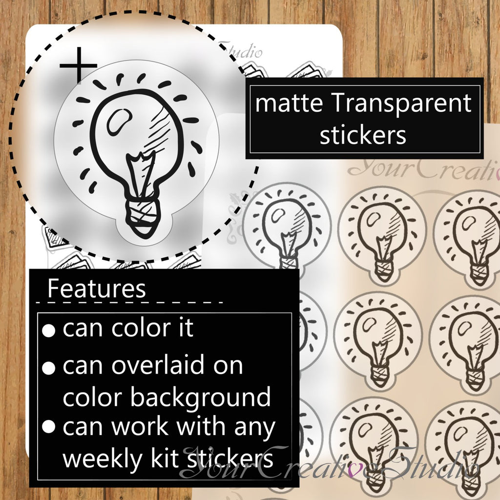 Transparent clear matte idea Stickers - YourCreativeStudio