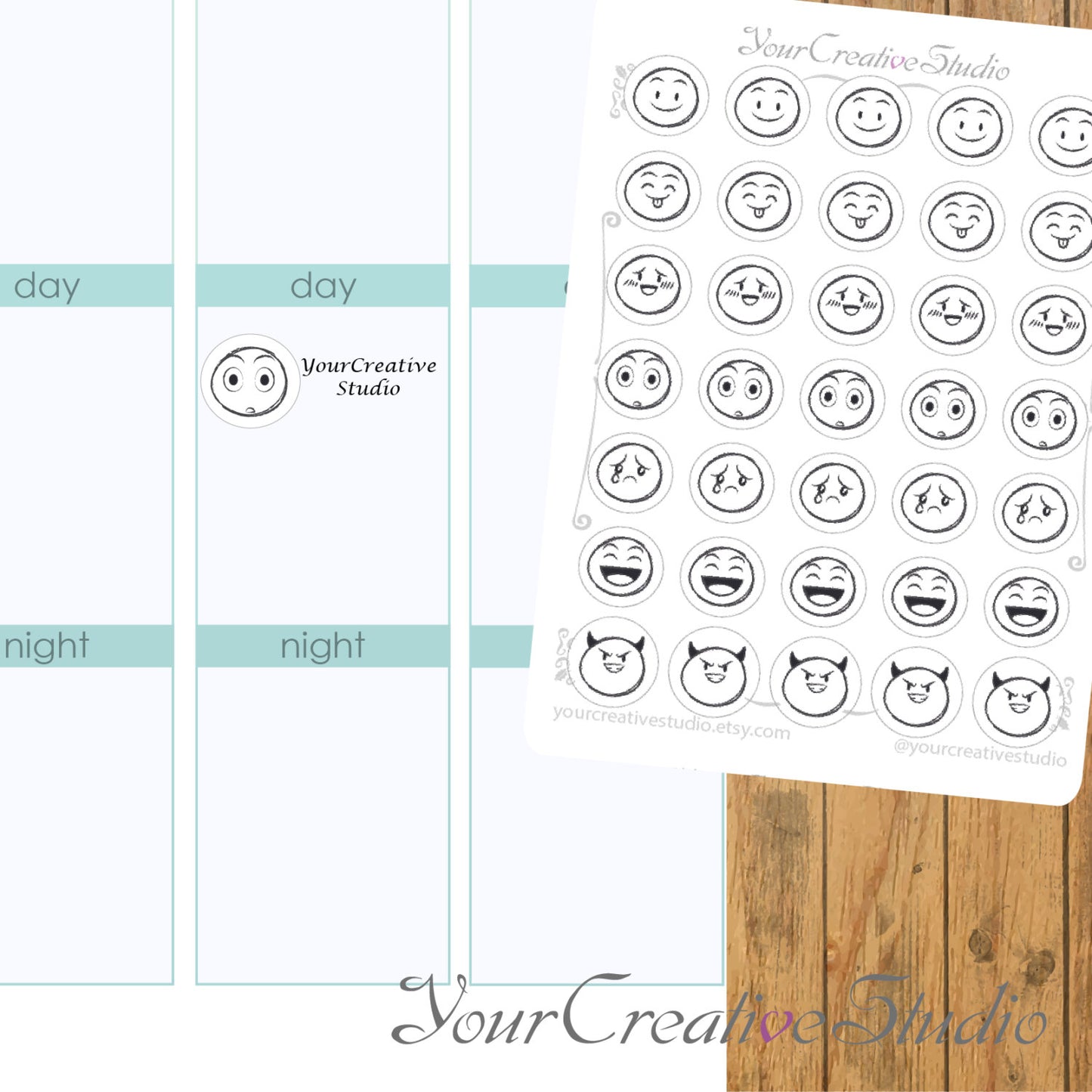 Transparent clear matte emoji Stickers - YourCreativeStudio