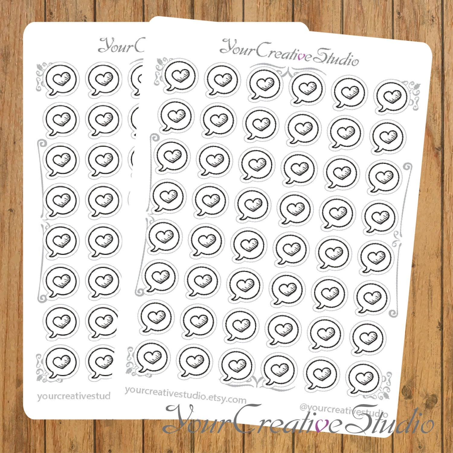 Transparent clear matte Heart bubble Stickers - YourCreativeStudio