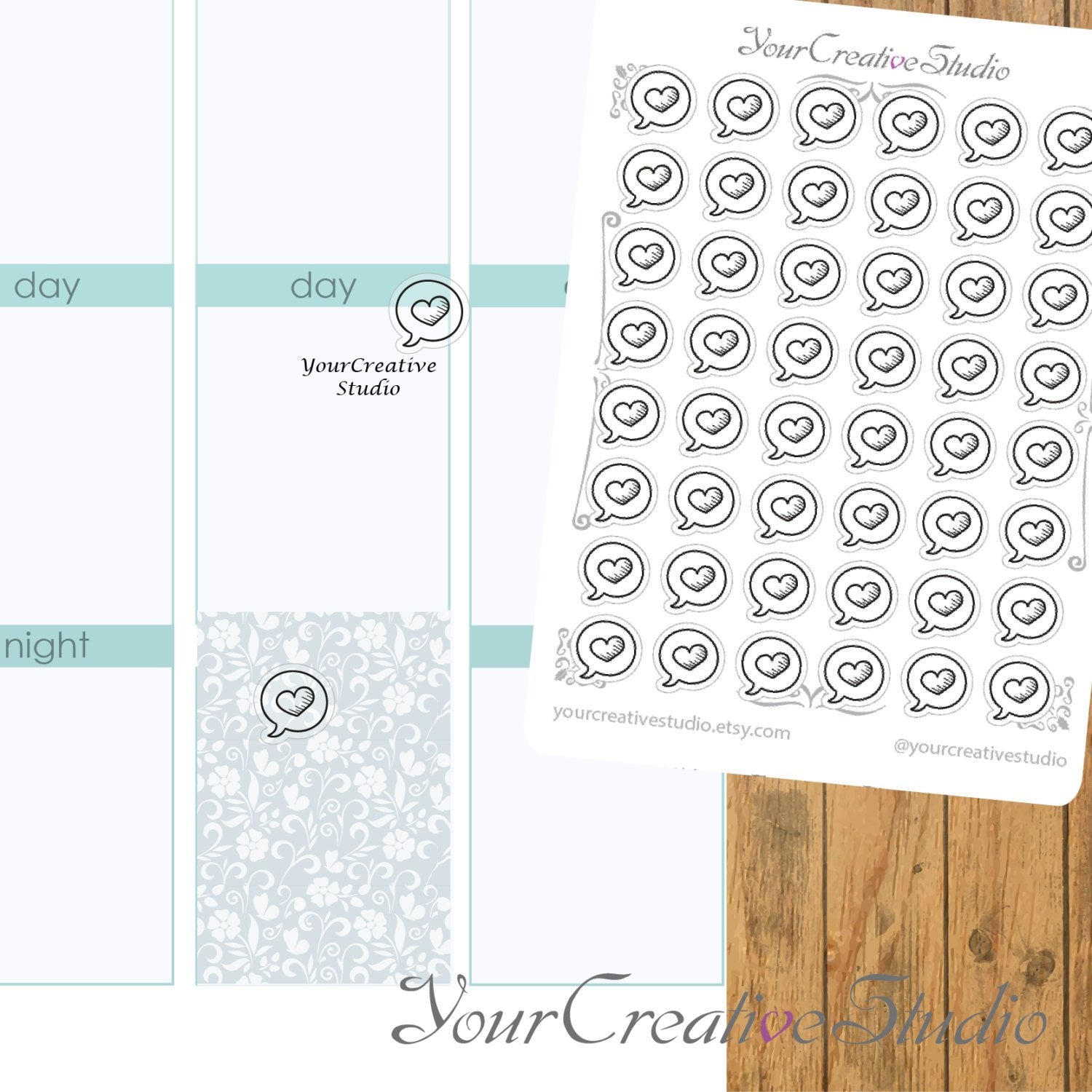 Transparent clear matte Heart bubble Stickers - YourCreativeStudio