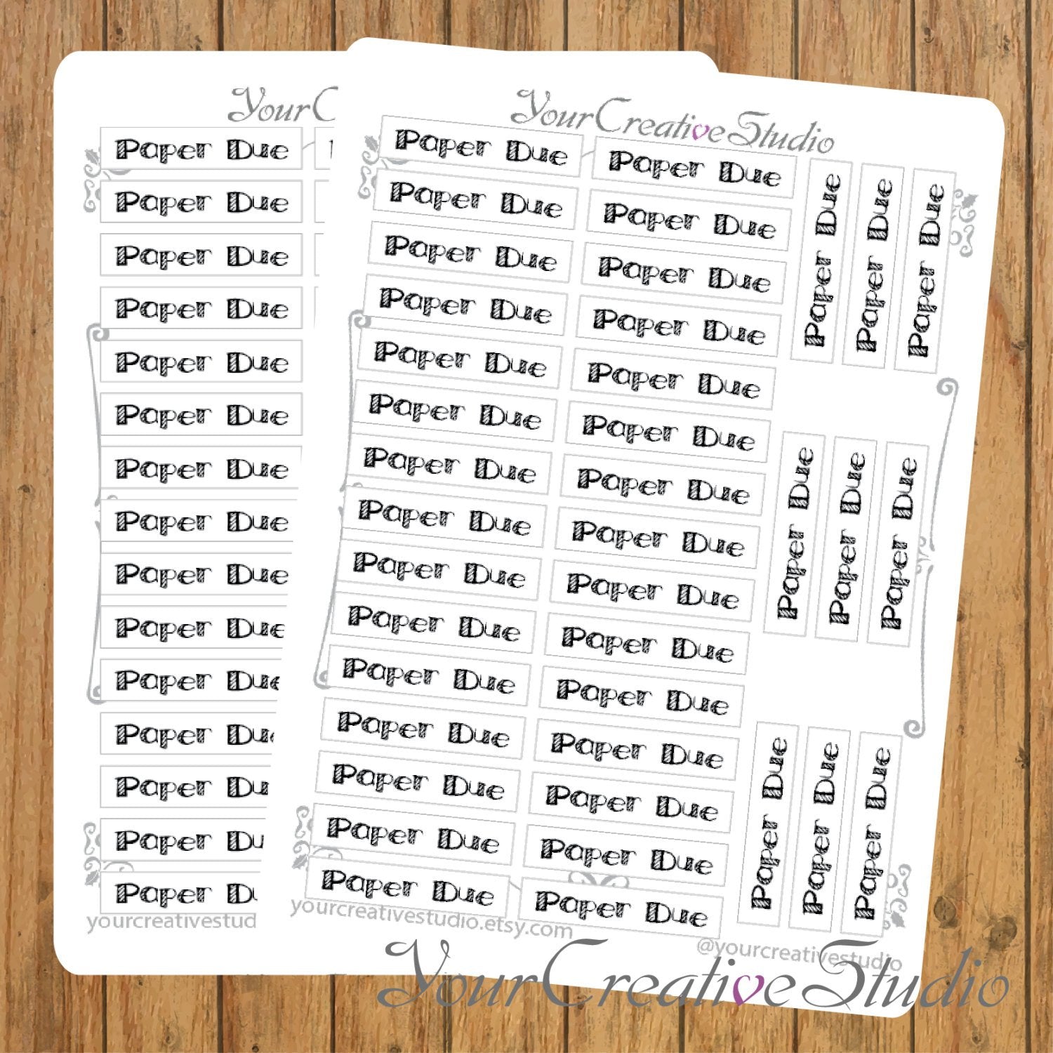 Transparent clear matte paper due Text Stickers - YourCreativeStudio