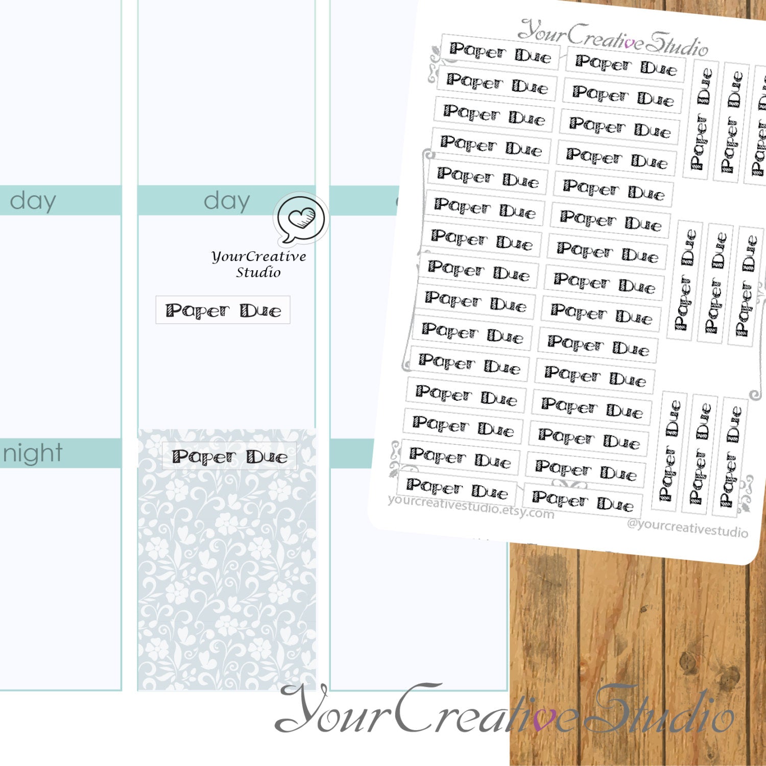 Transparent clear matte paper due Text Stickers - YourCreativeStudio