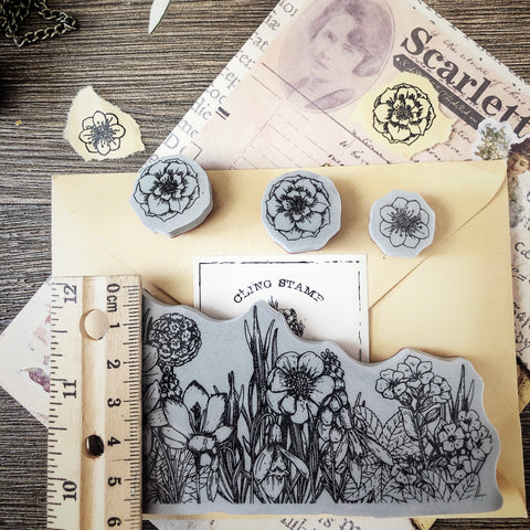 Your Creative Studio Cling Stamp Flower garden CLS 0006