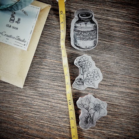 Your Creative Studio Cling Stamp flower Bottle Clip CLS 0008